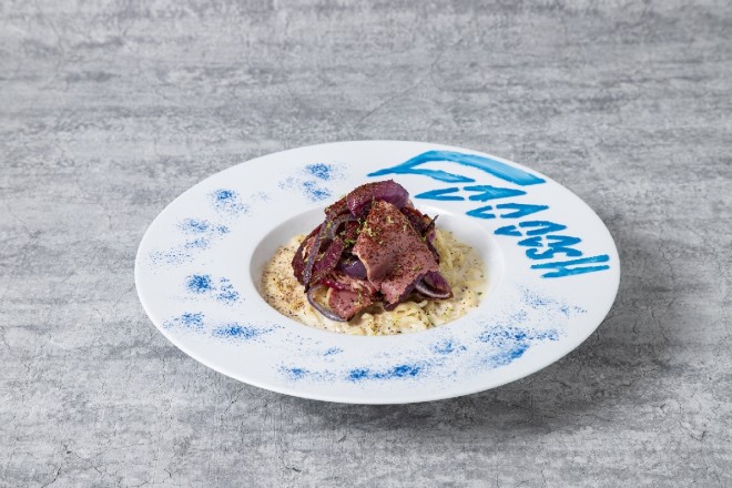 Menu highlights from the My Hero Academia Original Art Exhibition cafe featuring character-inspired dishes